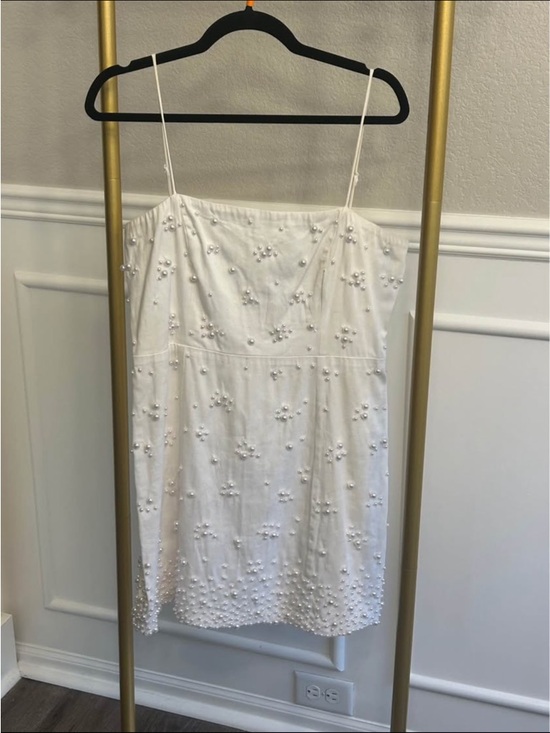 BHLDN White Pearl-Embellished Mini Dress Elsie Large - Picture 4 of 10